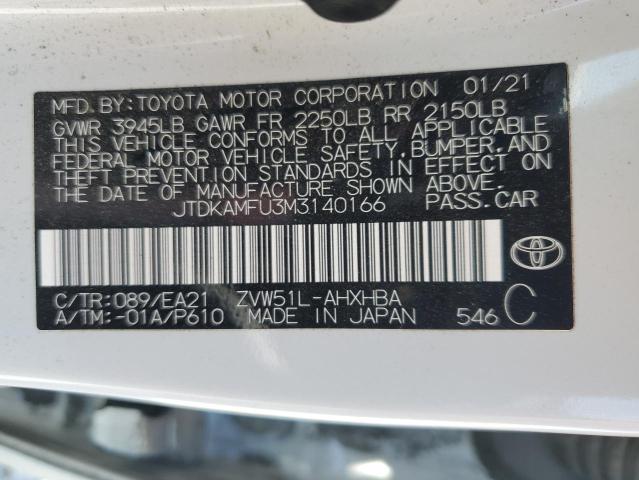 JTDKAMFU3M3140166 Toyota Prius Spec