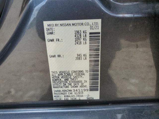 1N4BL4DV2MN345199 Nissan ALTIMA SV