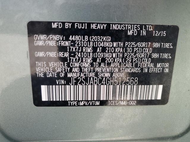 JF2SJABC4GH512568 Subaru Forester 2.5i