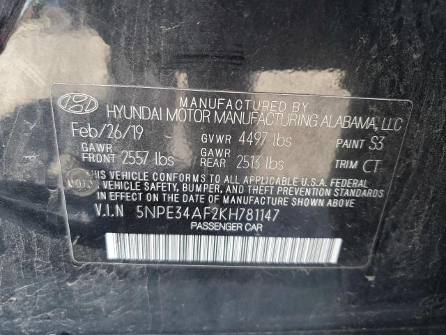 5NPE34AF2KH781147 Hyundai Sonata Limited
