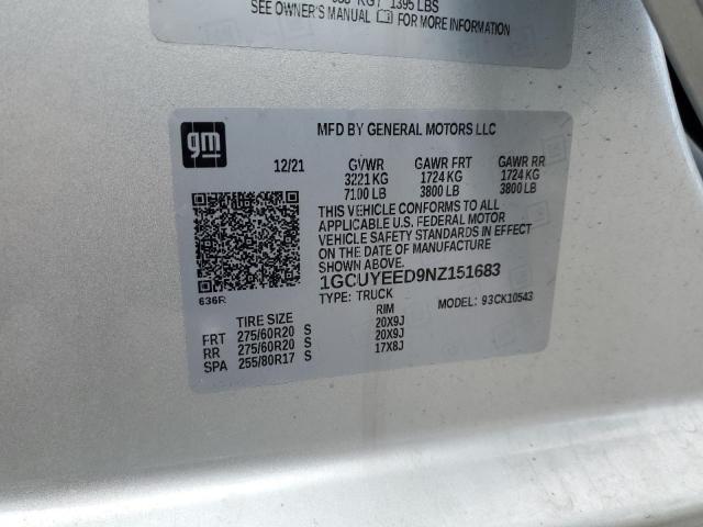 1GCUYEED9NZ151683 Chevrolet Silverado Ltd K1500 Rst