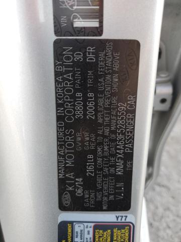 KNAFX4A63F5285592 KIA FORTE LX