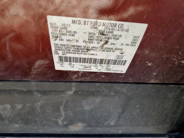 1FM5K8F81FGC13482 Ford Explorer Limited