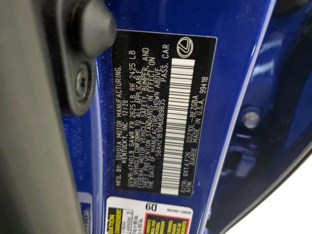 58AHZ1B10MU089835 Lexus Es 350 Base
