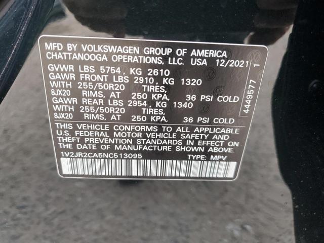 1V2JR2CA5NC513095 Volkswagen ATLAS SE