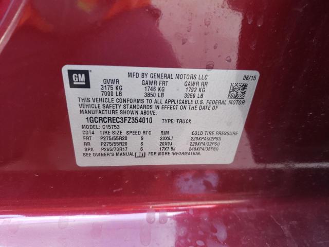 1GCRCREC3FZ354010 Chevrolet Silverado C1500 Lt