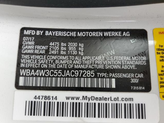 WBA4W3C55JAC97285 BMW 430I