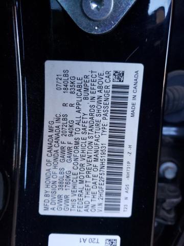 2HGFE2F57NH519531 Honda Civic Sport