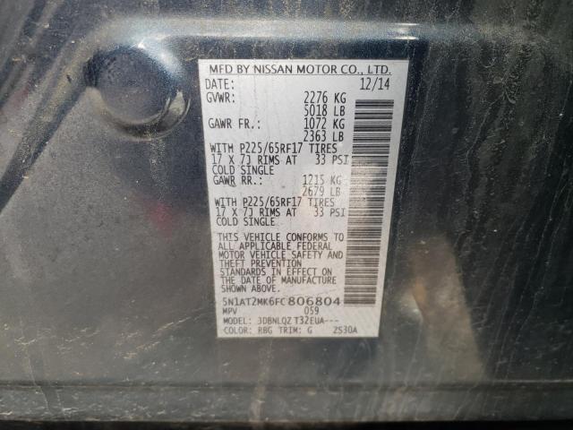 5N1AT2MK6FC806804 Nissan ROGUE S