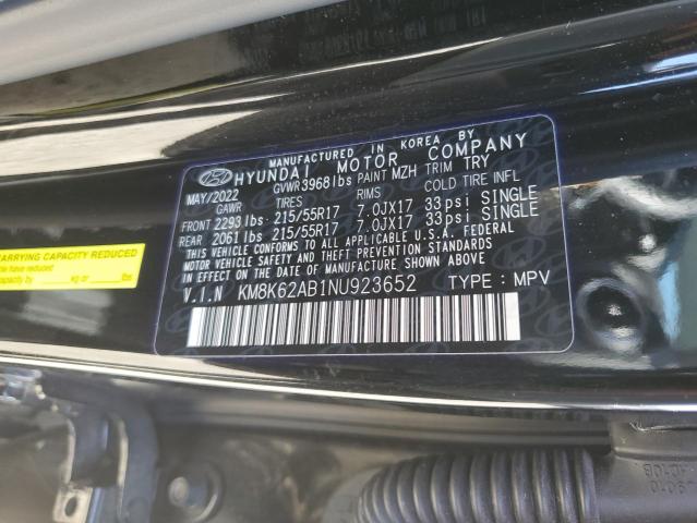KM8K62AB1NU923652 Hyundai Kona Sel