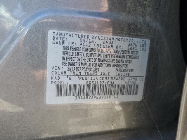 3N1AB7AP6JY310361 Nissan SENTRA S