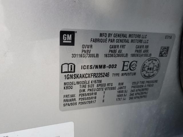 1GNSKAKCXFR225246 Chevrolet Tahoe K1500 Ls