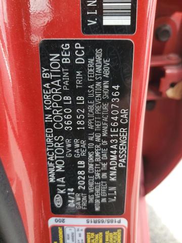 KNADM4A31E6407364 KIA RIO LX