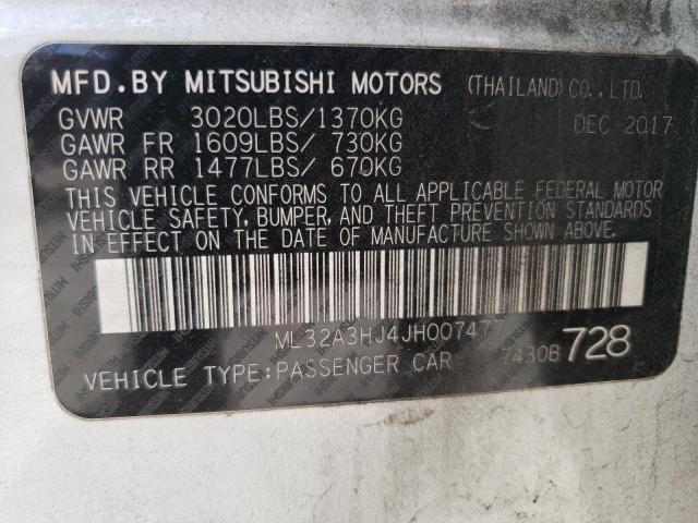 ML32A3HJ4JH007477 Mitsubishi MIRAGE ES