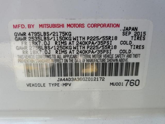 JA4AD3A36GZ012172 Mitsubishi Outlander Se