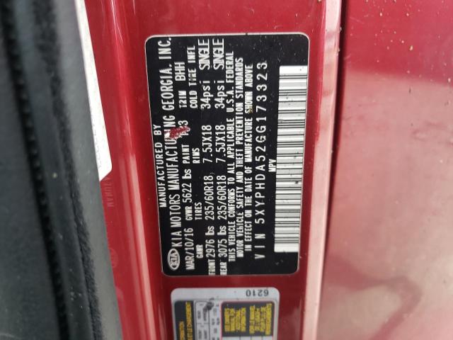 5XYPHDA52GG173323 KIA SORENTO EX