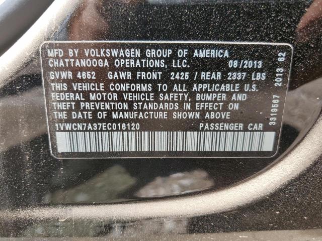 1VWCN7A37EC016120 Volkswagen PASSAT SEL