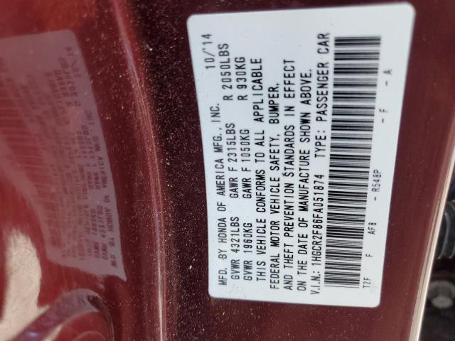 1HGCR2F86FA051874 Honda ACCORD EXL