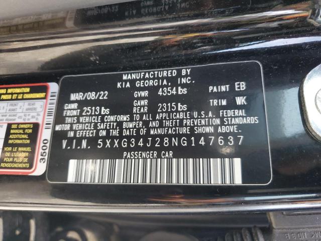5XXG34J28NG147637 KIA K5 EX