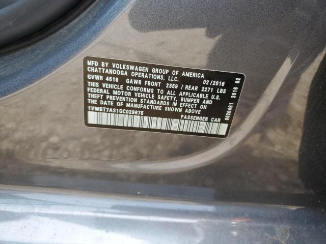 1VWBT7A31GC029675 Volkswagen PASSAT SE