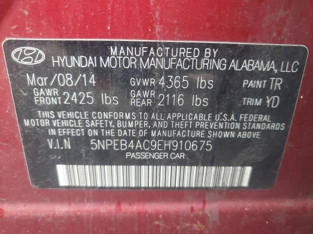 5NPEB4AC9EH910675 Hyundai SONATA GLS