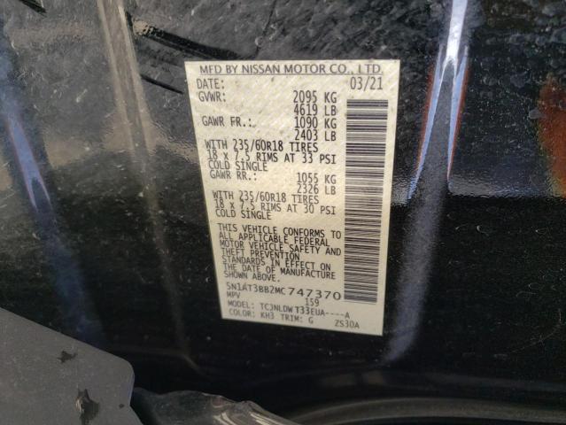 5N1AT3BB2MC747370 Nissan ROGUE SV
