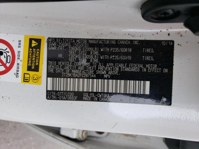 2T2BK1BA2FC287544 Lexus Rx 350 Base