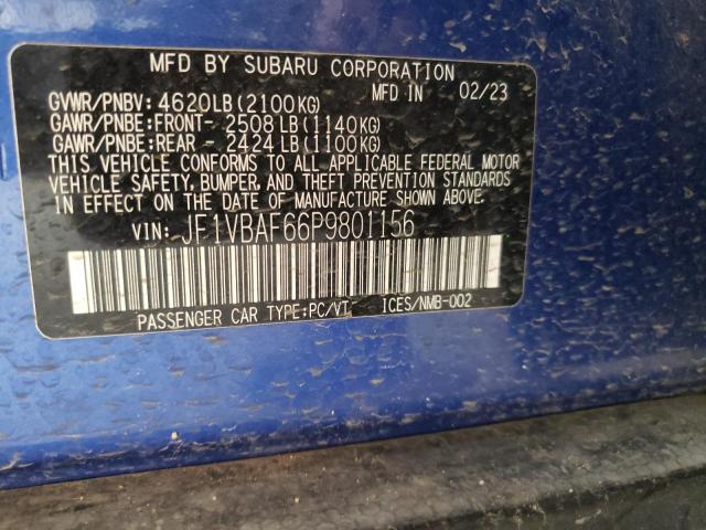 JF1VBAF66P9801156 Subaru Wrx Premium