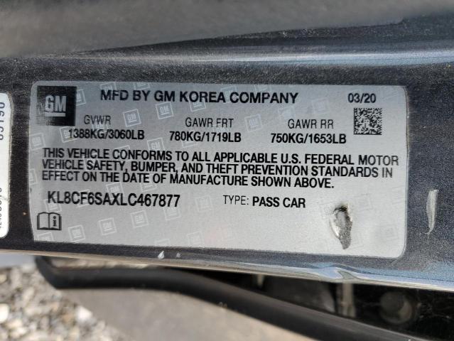 KL8CF6SAXLC467877 Chevrolet Spark 2lt