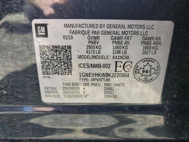 1GNEVHKW8KJ220904 Chevrolet TRAVERSE L