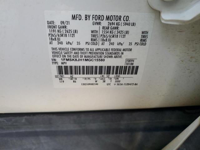1FMSK8JH1MGC15580 Ford Explorer Timberline