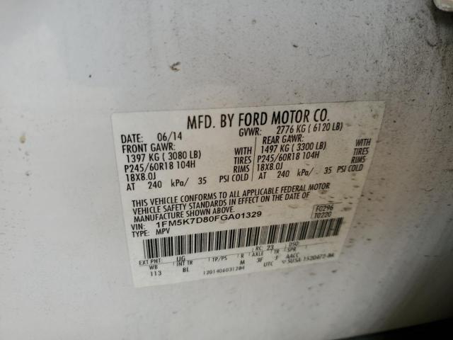 1FM5K7D80FGA01329 Ford EXPLORER XLT