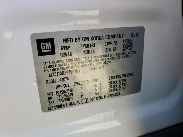 KL4CJ1SM6GB590021 Buick Encore Sport Touring