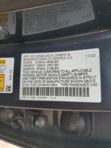 1HGCY2F64RA019804 Honda Accord Hybrid Exl