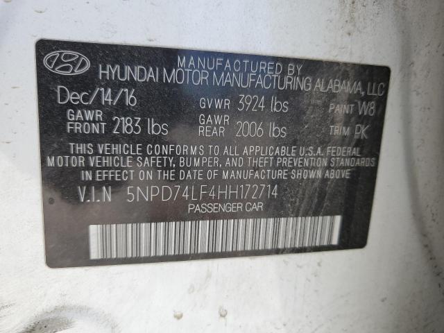 5NPD74LF4HH172714 Hyundai ELANTRA SE