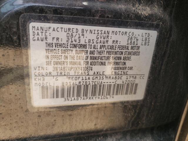 3N1AB7APXKY410674 Nissan SENTRA S