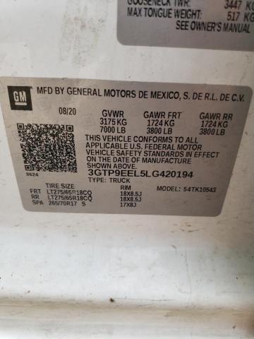 3GTP9EEL5LG420194 GMC Sierra K1500 At4