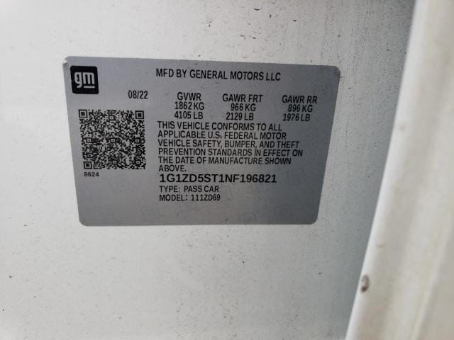 1G1ZD5ST1NF196821 Chevrolet MALIBU LT