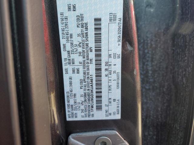 1FMCU9GD3KUA54611 Ford ESCAPE SE