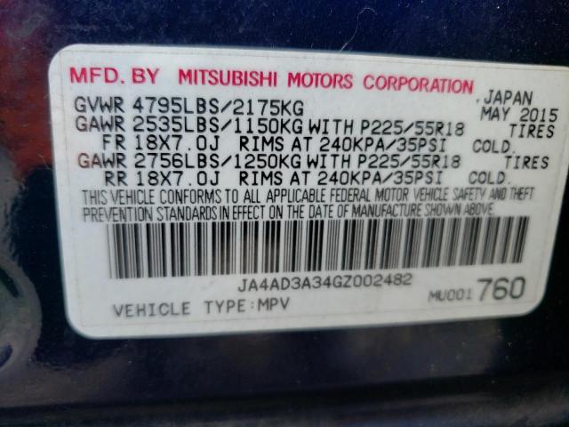 JA4AD3A34GZ002482 Mitsubishi Outlander Se