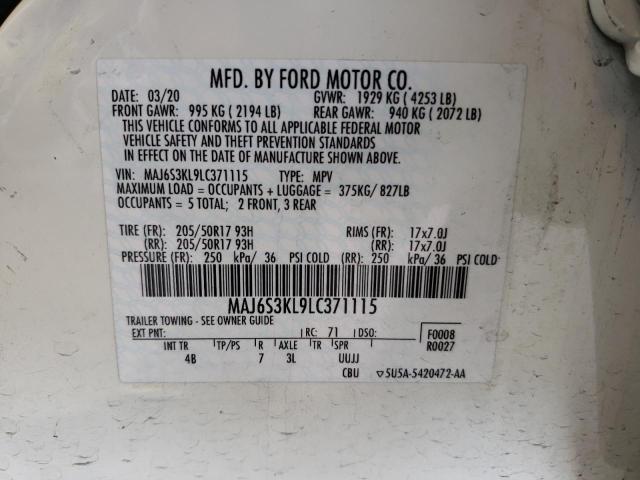 MAJ6S3KL9LC371115 Ford Ecosport Titanium