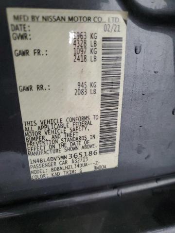 1N4BL4DV5MN365186 Nissan ALTIMA SV