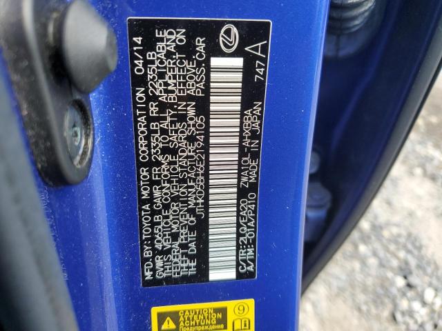 JTHKD5BH6E2194105 Lexus CT 200
