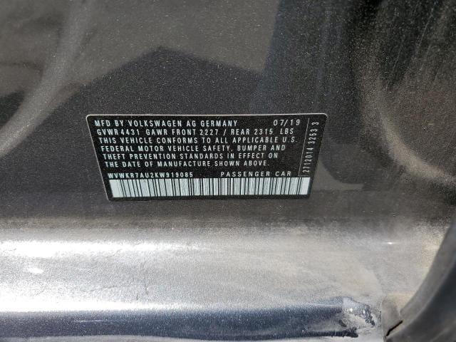 WVWKR7AU2KW919085 Volkswagen E-golf Se