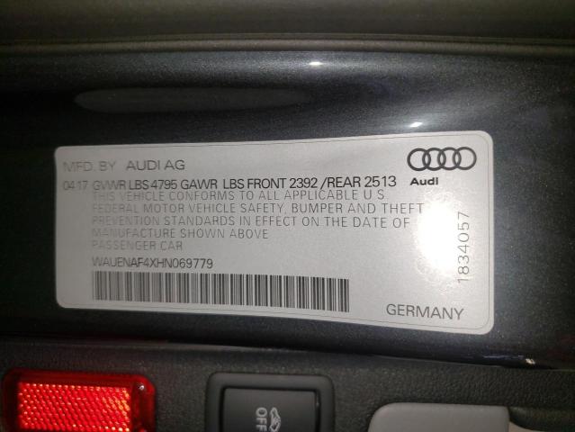 WAUENAF4XHN069779 Audi A4 Premium Plus