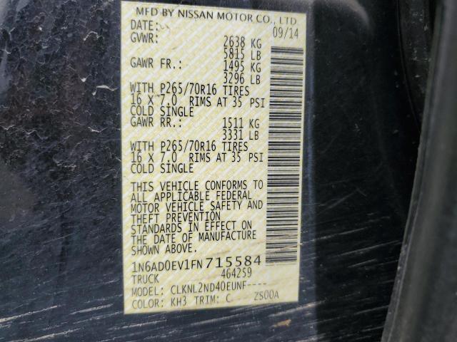 1N6AD0EV1FN715584 Nissan FRONTIER S