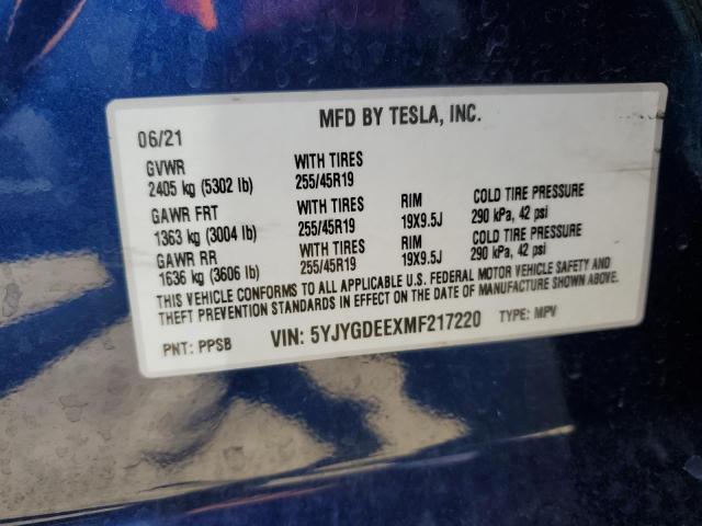 5YJYGDEEXMF217220 Tesla Model Y