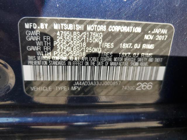 JA4AD3A33JJ000857 Mitsubishi Outlander Se