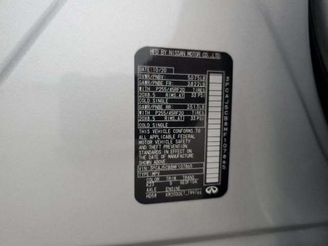 3PCAJ5CB8MF107865 Infiniti Qx50 Essential