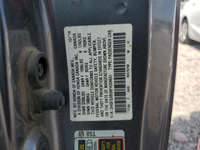 2HGFG3B59FH504651 Honda Civic Lx